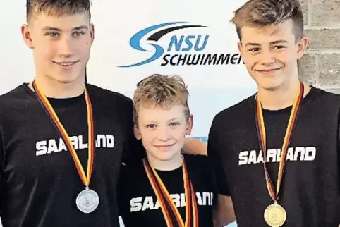 Erfolgreiche Wsf-Medaillensammler (von links): Nick Werner, Lukas Fritzke und Carl Morris Magold.