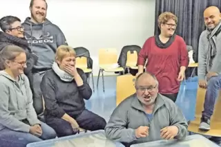 Hatten viel Spaß bei den Proben: Barbara Stumpf, Jenny Kreuter, René Reichling, Steffi Wiens, Isidor Kreuter, Nadine Heidrich un