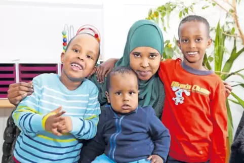 Endlich als Familie vereint: Guled, Ilyaa, Ifrah und Mahad.