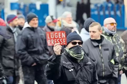 Ungelogen: Das ist ein Verstoß gegen das Vermummungsverbot, gesehen auf der AfD-Demo.