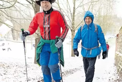 Bei -6,5 Grad und leichtem Schneefall machten sich am Sonntag die ersten Wanderer in Otterberg auf die Strecke. Auch die Läufer 