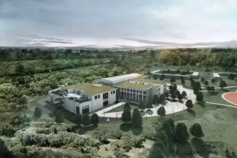 So soll die neue Highschool auf der US Air Base einmal aussehen. Foto: Dorsch Consult/frei