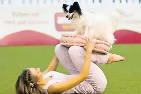 Hundetänzerin Carmen Schmid ist schon wochenlang mit den Vorbereitungen für ihren Auftritt befasst. Der aus den USA stammende Do