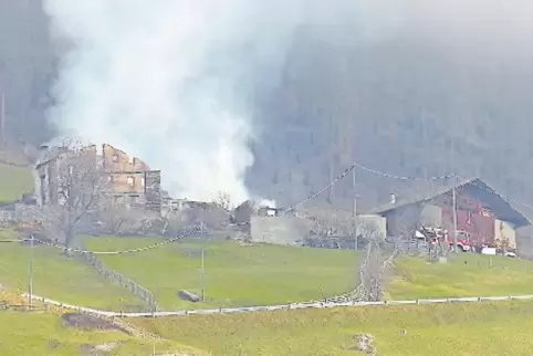 Vollständig zerstört: die Bergbauernhöfe bei Martell.