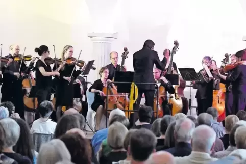 Die Musiker des Neuenheimer Kammerorchesters folgten bei dem Konzert in Wachenheim willig ihrem Dirigenten Mathias Metzger.