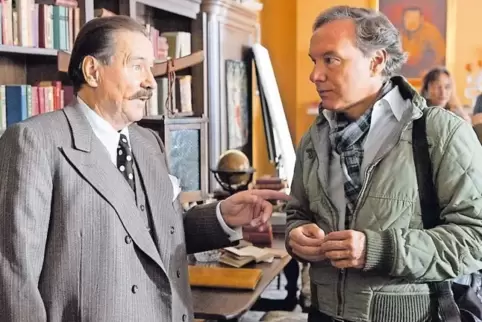 Weggefährten: Nico Hofmann mit Götz George, hier beim Dreh des Films „George“ (2013). Als Regisseur hatte Hofmann mit George auc