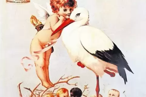 Die Werbeindustrie hat den Storch schon früh entdeckt.