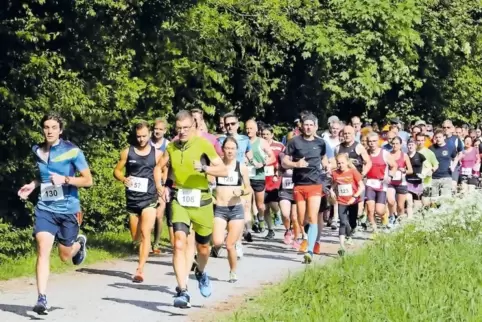 Die 10-km-Läufer sind los.