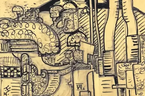 Hans Hofmanns Tuschearbeit „Ohne Titel (St. Tropez)“ ist im Jahr 1929 entstanden.