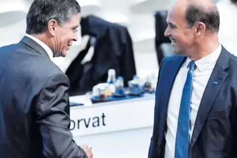 Finanzvorstand Hans Ulrich Engel (links) ist neuer Vizechef der BASF, die nun von Martin Brudermüller (rechts) geführt wird.