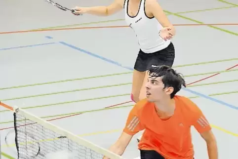 Lokalmatadoren: Eric Bauer und Hannah Niegl vom Badmintonteam Pirmasens.