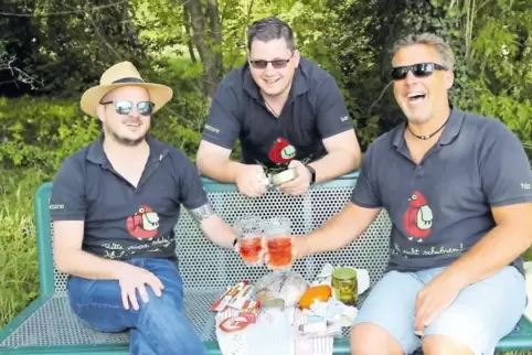 Gut gelaunt: die Palzwannerer Simon Schneider, Andre Netter und Volker Knörr (von links).