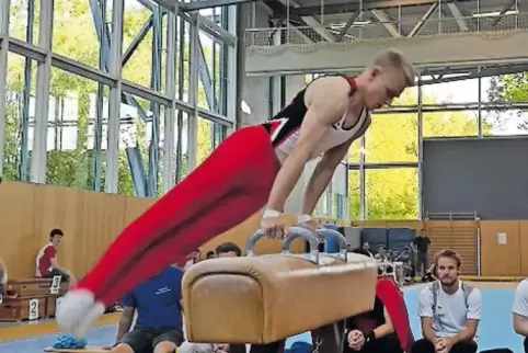Nick Leßmeister (TTS) am Pauschenpferd.