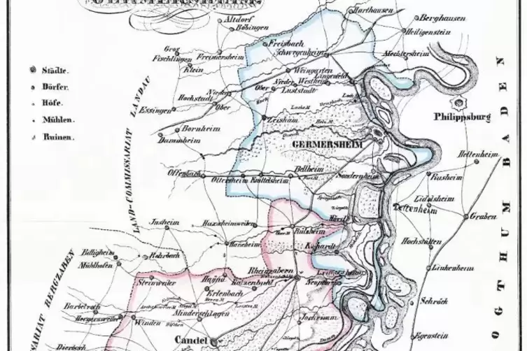 Im Jahr 1835: das Landkommissariat Germersheim.