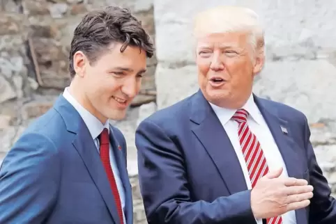 Kanadas Premier Justin Trudeau – einmal mit seinem schwierigen Nachbarn Donald Trump beim G-7-Gipfel vor einem Jahr in Taormina,