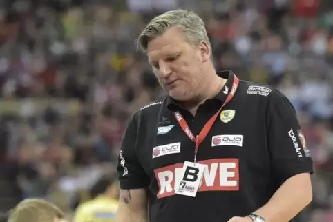 Geknickt: Löwen-Trainer Nikolaj Jacobsen. Foto: KUNZ 