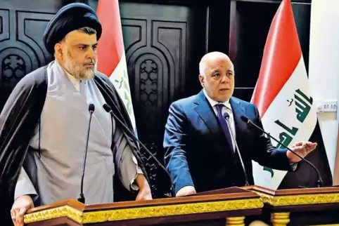Prediger Moqtada al-Sadrs Liste ist die erste Kraft in Iraks Parlament. Von einer Mehrheit ist sie weit entfernt, weswegen Premi