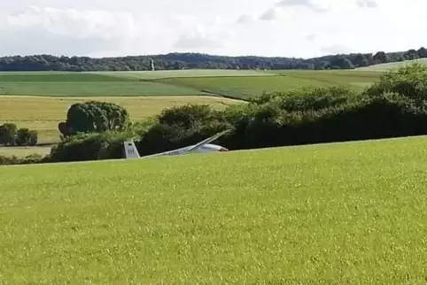 Wegen fehlender Thermik hatte der Pilot das Segelflugzeug auf einer Wiese bei Breunigweiler gelandet – aber kontrolliert und ohn