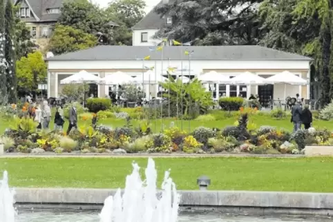 Im Sommer beliebt, im Winter oft wenig besucht: Der Kurpark und das Café Traubenkur.