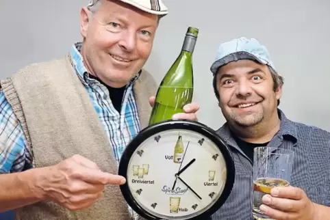 Wissen, was die Uhr geschlagen hat: Bernhard Weller (links) mit seinem „Spitz & Stumpf“-Partner Götz Valter.