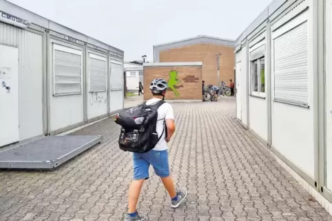 Die Oberstufe der IGS ist noch in Containern untergebracht. Das bleibt wohl so bis 2022.