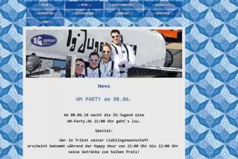 Für die IG Jugendraum war es eine Party wie jede andere. Auf der Homepage steht noch die Einladung.