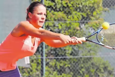 Im Champions-Tiebreak ihres Einzels gegen Marlene Clauer aus Pirmasens ging die Althornbacherin Isabelle Gulisch (Foto) immer ma