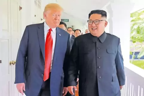 Das Treffen von Donald Trump und Kim Jong Un in Singapur verlief harmonisch. In Nordkorea wird das angebliche Zurückweichen Trum