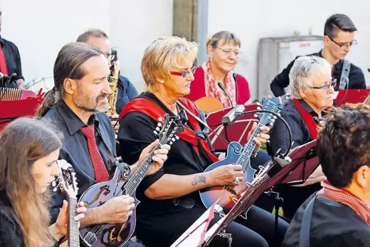Das Mandolinenorchester präsentierte am Sonntagabend auch das Stück „Heinzelmännchens Wachparade“, mit dem es 1974 den Jugendmus
