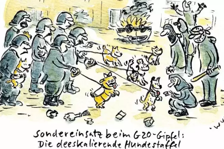 Beste Karikatur: Die Bremer Cartoonistin Miriam Wurster stellte im Vorfeld des G20-Gipfels humorvoll die Frage, ob sich der „Sch