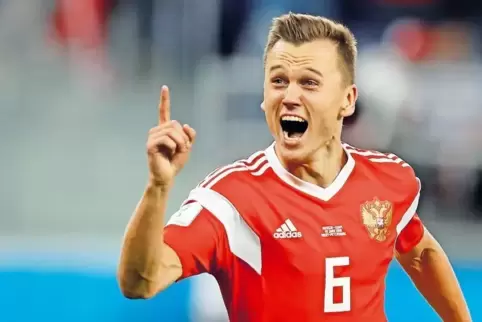 Das Gesicht der russischen Euphorie: Denis Tscheryschew, der dreimalige Torschütze.