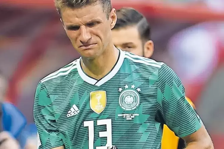 Das tut weh: Nationalspieler Thomas Müller nach dem WM-Vorrundenaus der DFB-Elf gegen Südkorea.