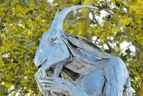 Als Gott mit Ziegenkopf ist der Pan in Wachenheim gestaltet.
