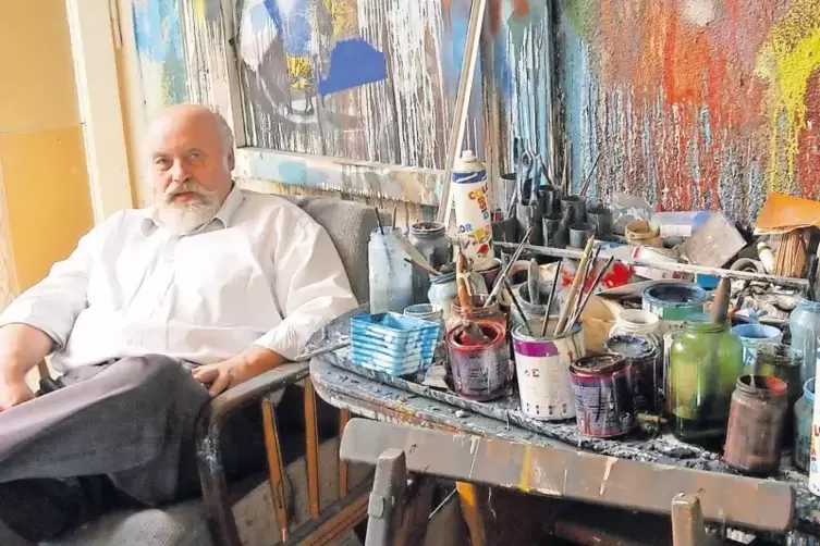 „Bildwerker“ Klaus-Heinrich Keller in seinem Atelier in Rodalben.