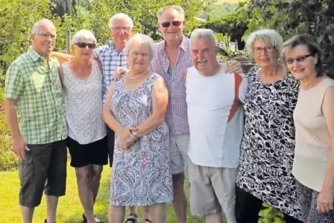 Deutsch-dänische Freundschaft (v.li.): Hans Günter Bien, Lisa und John Petersen, Elke Anstädt, Villy Jensen, Bernhard Kiefer, An