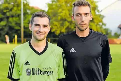 Der spielende Co-Trainer Sebastian Kröhnert (links) und Patrick Rößel sind neu beim ASV Heßheim.
