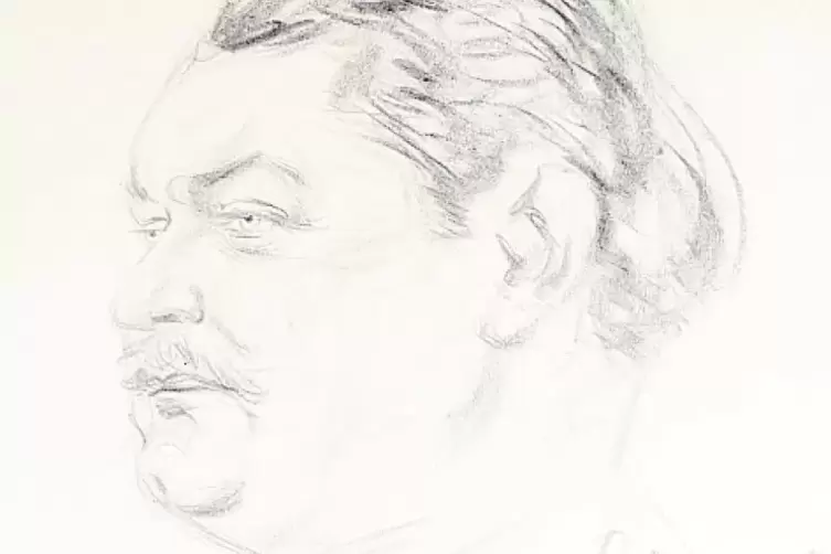 Seine Heinrich-George-Portr&auml;tzeichnung ist ebenfalls zu sehen.