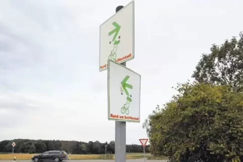 Immerhin: Um Schifferstadt herum werden Radfahrer geleitet. Aber geht es auch weiter?