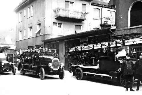 In den 1920er Jahren: die Ludwigshafener Feuerwehr.
