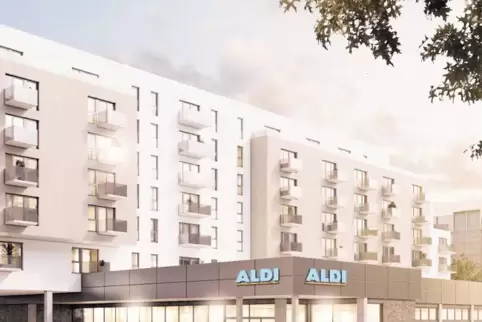 Alles unter einem Dach: Auch in Berlin will Aldi Wohnungen bauen – hier ein Projekt im Stadtteil Lichtenberg.