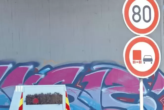 Seit einem Brandanschlag auf den fest installierten Blitzer im vergangenen Oktober wacht am Ludwigshafener Dreieck ein Kontroll-