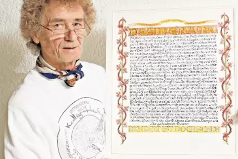 Die Schau zeigt Werke des Neuhofener Kalligraphen Helmut Hirmer (1948-2014).