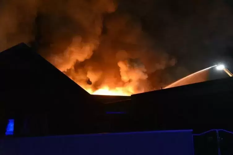 Der Betrieb in Meckesheim steht in Flammen. Foto: Priebe