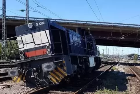 Wegen der entgleisten Rangierlok sind mehrere Gleise im Bahnhof gesperrt. Zwischen Knielingen Rheinbergstraße und Wörth Badepark