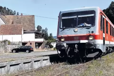 Der Sonderzug von Ludwigshafen machte auf dem Weg nach Elmstein Station in Erfenstein.