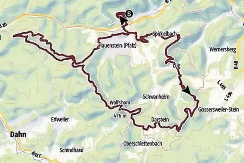 Das ist der Streckenverlauf des Waldläufermarathons.