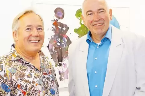 Die beiden Künstler stellen im Museum Pachen ihre Bilder aus: Klaus Fresenius (links) und Dirk Klose.