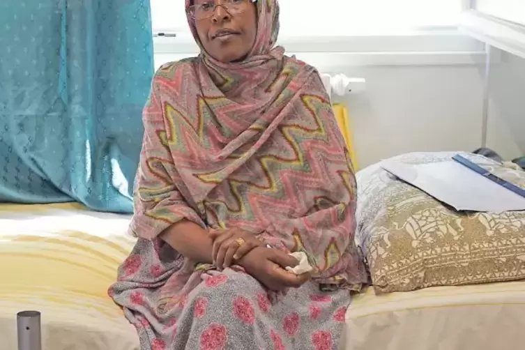 Ein Bett im Container: Die Somalierin Sahra Mahamud Muse.