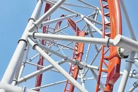 Die Achterbahn „Sky Scream“ im Holiday Park.