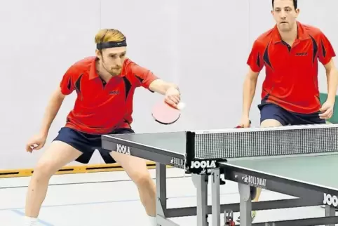 Gewannen diese Saison ihre drei Doppel allesamt: Nünschweilers Kapitän Thomas Veith (links) und Tobias Mayer.